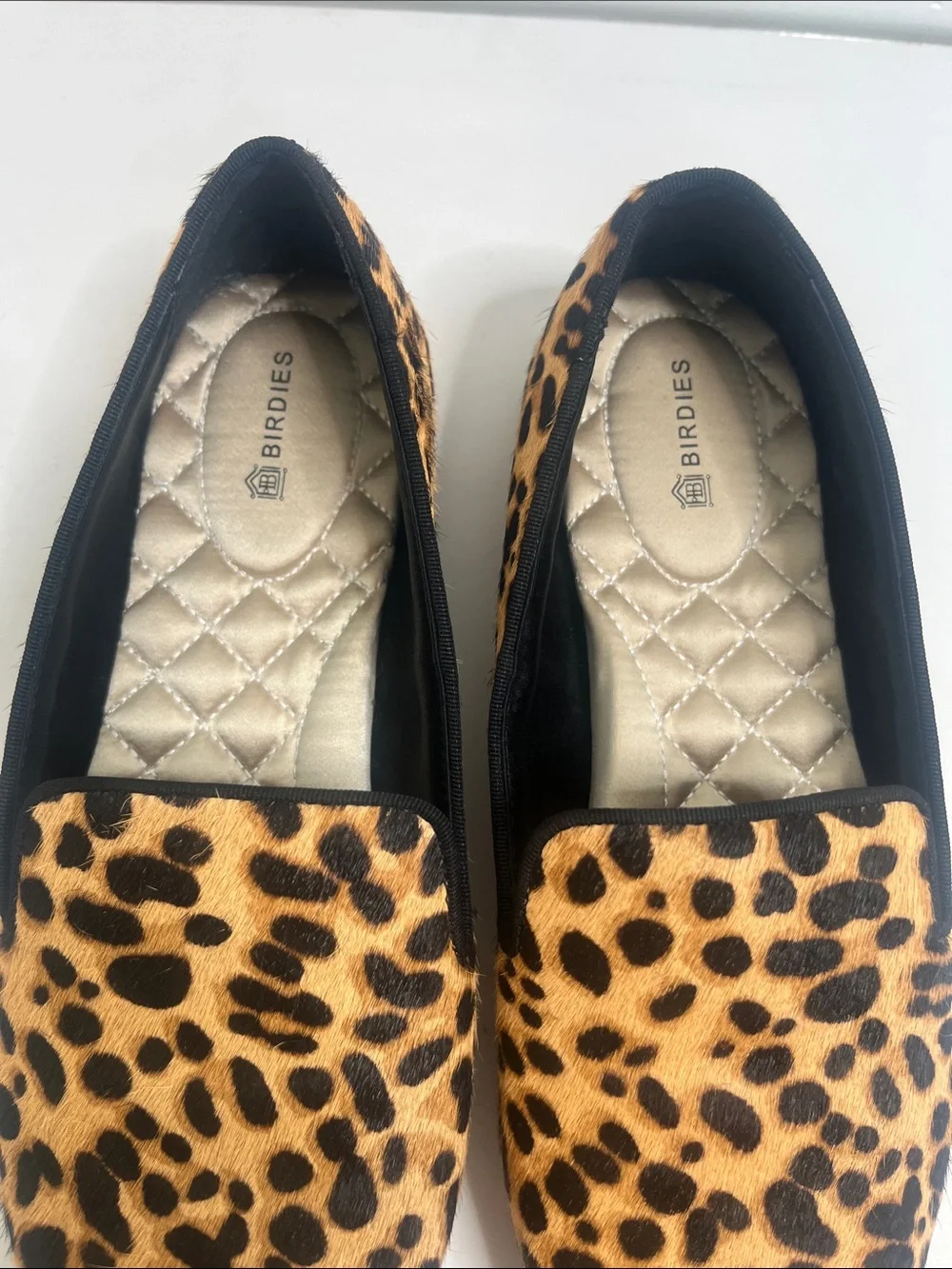 Birdies The Starling Cheetah Leopard Calf Hair Loafers Sz 7.5
